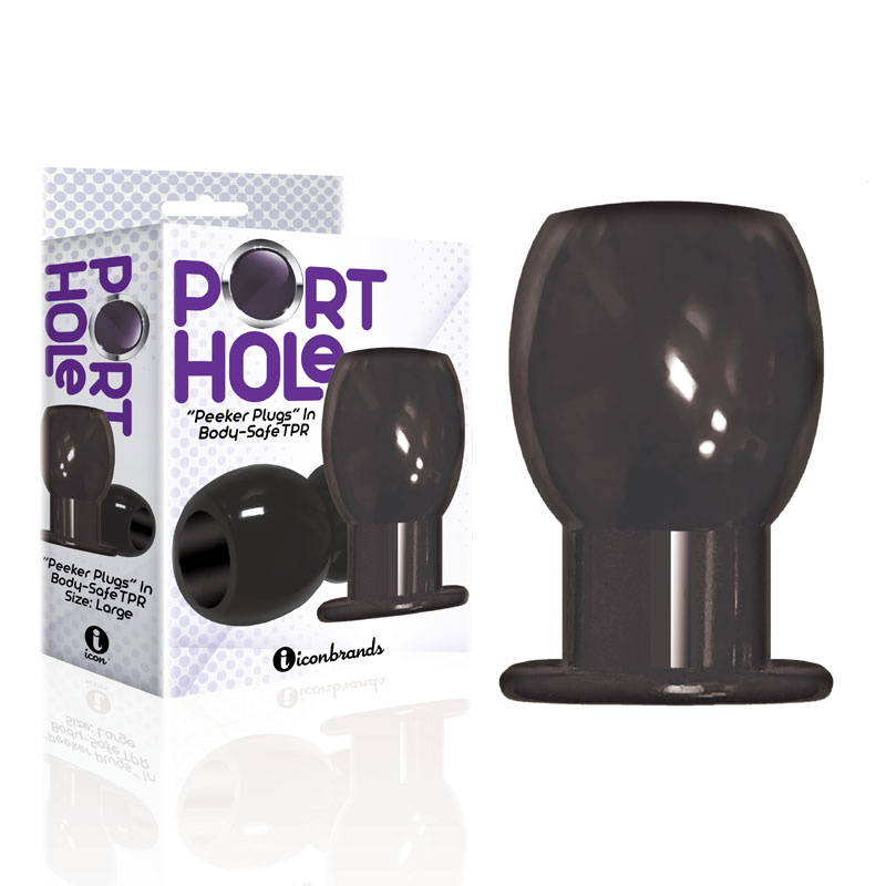 The 9's Port Hole Hollow Butt Plug - Black